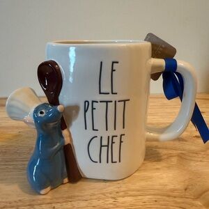 Rae Dunn White 'Le Petit Chef' Mug with Blue Accents